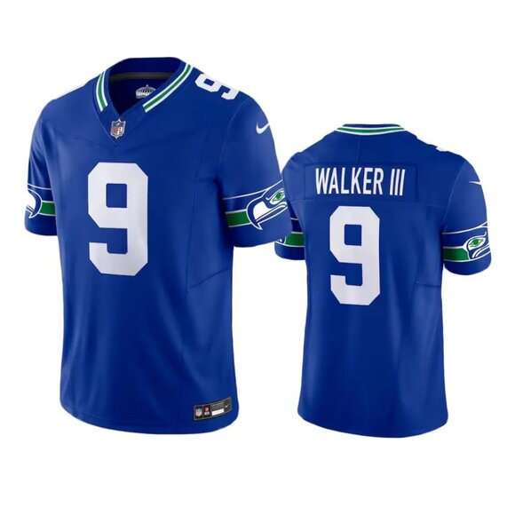 Mens Youths Womens 9 Kenneth Walker III Stitched Royal Jersey - Picture 1 of 1